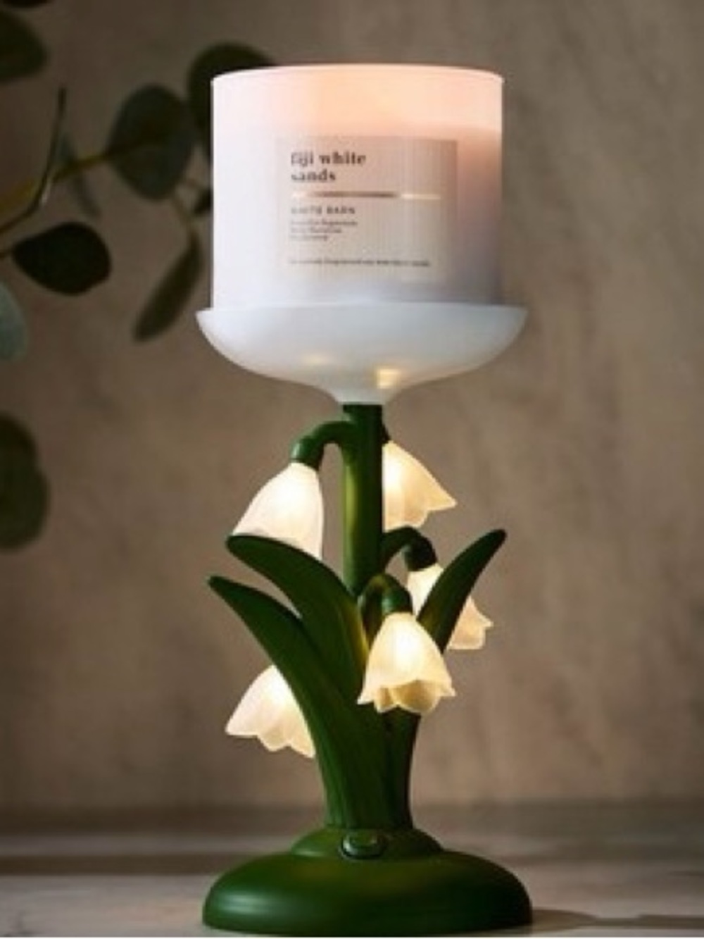 🌷BATH & BODY WORKS~Snowdrop Dream Light-Up Pedestal Candle Holder